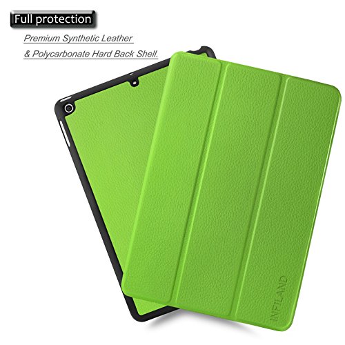 Neues iPad 2017 iPad 9.7 Zoll Hülle, Infiland Ultra Dünn Smart-Muschel PU Leder Ultra Schlank Superleicht Ständer Smart Shell Cover Schutzhülle Etui Tasche für Apple New iPad 9.7 inch 2017 Model (mit Auto Schlaf / Wach Funktion)(Grün) - 2