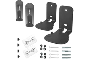 EMAQUIN Supports muraux pour Sonos Roam/Sonos Roam SL (métal robuste, finition peinture durable, facile à installer sur le mur, compatible avec Sonos Roam/Sonos Roam SL, lot de paires, noir)