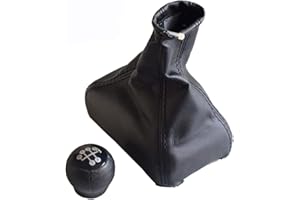 KAKULKOMEN Manual Replacement Gear Shift Knob Handbrake Gaiter Boot Collar for OPEL for Corsa C (01-06) for TIGRA B (04-12) for Combo C (01-11) (2Pcs Gear Knob Cover)