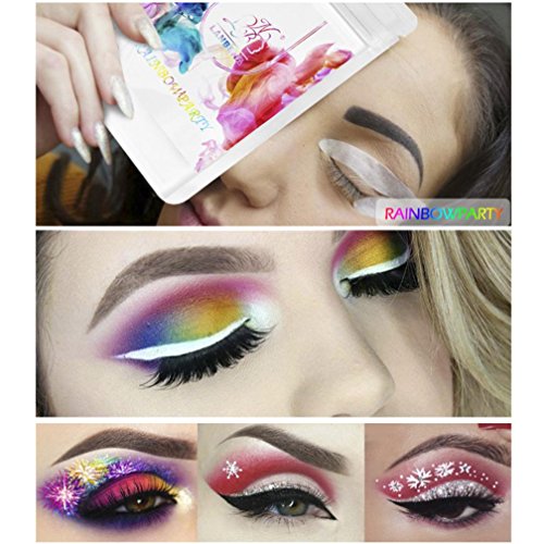 SMILEQ Amazing 30Pcs Wing Eye Liner Eye Shadow Stickers Makeup Shine Hair Combs Tools (A)