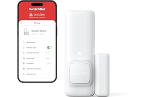 SwitchBot - Sensore di contatto intelligente per allarme di porte e finestre, wireless, per la sicurezza domestica, compatibile con Alexa utilizzando SwitchBot Hub
