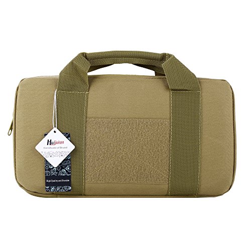 Huijukon bolsa gama pistola caso bolsa, diseño de pistola táctica 1000d Nylon, canela