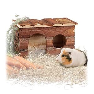 Relaxdays, Marrón, Casa Cobaya, Rata y Otros Roedores XL, Madera, 17 x 28 x 17,5 cm