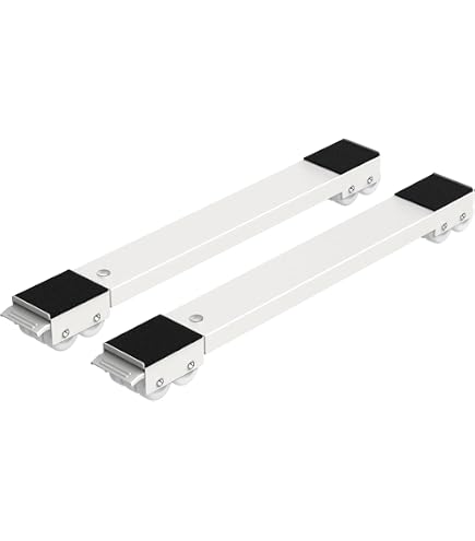 Supporto Per Lavatrice Con Ruote – Piattaforma Antivibrazione In Metallo, Profondità Regolabile 38-60 Cm, Carico Max 250 Kg, Freni Laterali