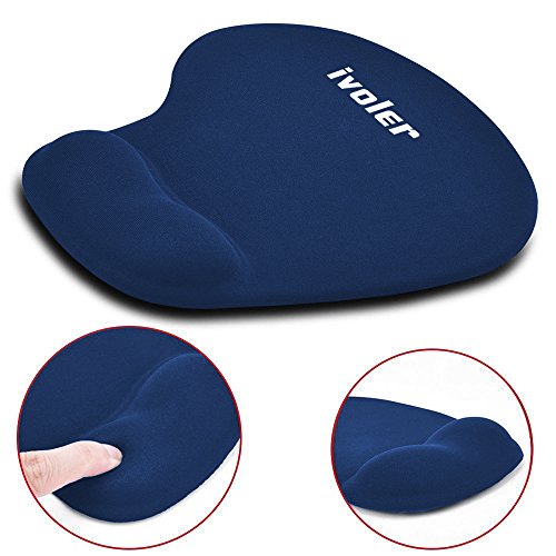 iVoler Mauspad mit Handauflage aus Gel Ergonomisches Office Komfort Mousepad Gelkissen Maus Pad zur Entlastung des Handgelenk, Rutschfeste Gummi Unterseite für Computer, PC und Laptop – Blau - 3