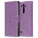 Produktbild LG G3 / D858 Hülle, Chreey Matt Leder Tasche Retro Handyhülle Magnet Flip Case mit Kartenfach Geldbörse Schutzhülle Etui [Lila]