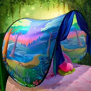 JORCEDI Dream Tents Forest Fantasy Fun for Kids,Foldable Play Tents, Pop up Outdoor Indoor Bed Tents,Twin Size,Magic Playhouse Princess Secret Castle,Birthday for Girls Boys