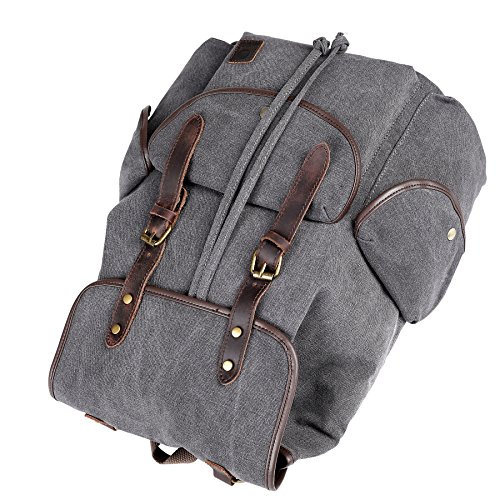 bupell Urban Daypacker XL - Vintage Canvas Rucksack Backpack f  r Schule  Uni  Arbeit  Freizeit