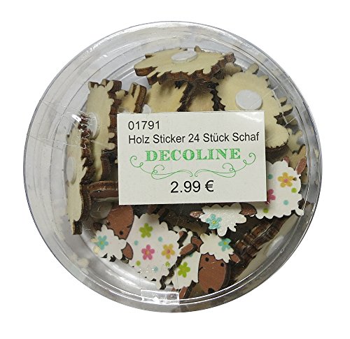 Deko-Sticker aus Holz „Schaf“ – 24er Set – 2 x 3cm – Wand-Aufkleber – Deko-Aufkleber – Fenster-Sticker – Fenster-Aufkleber - 2
