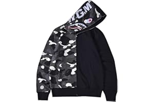 WINKEEY Jungen Shark Hoodies Tarnfarben Haifisch Kapuzenpullover Jacke Mit Reißverschluss Oversized Herbst Winter Oberteil