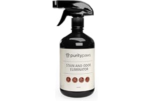 Purity Paws Pet Stain & Odour Remover – Fast-Acting Enzyme Cleaner for Dog & Cat Urine, Feces & Vomit – Pet Safe Odor Eliminator for Carpet, Upholstery, Car, Bedding, Tiles – Puppy Essentials – 500ml