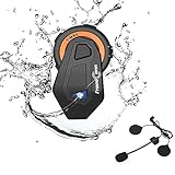 【Verwendbare Beim Aufladen】Motorrad Headset kann gleichzeitig mit 2 Mobiltelefonen verbunden werden, um Anrufe zu tätigen, Anrufe anzunehmen, Anrufe abzuweisen, aufzulegen, Sprachwahl zu tätigen und Musik abzuspielen. Es kann während des Wiederaufladens verwendet werden.