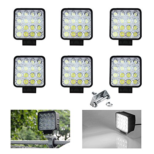 fsders 6X 48 vatios 16 LED Luces de Trabajo Offroad proyector de CC de Proyecto de vehículos 10-30V