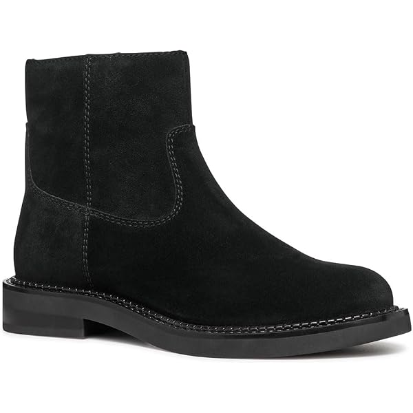 Geox Damen Stiefelette Eleana – Black, 36.5 EU, Mit Reißverschluss & 6 Cm Absatz