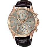 Lorus Herren Chronograph Quarz Uhr mit Leder Armband RM318DX9
