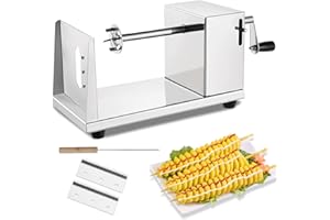RPPIUP Edelstahl Spiralschneider Kartoffel, Kartoffelschneider mit Piercer, Kartoffel Twister mit Rutschfester Griff, Kartoffel Spiralschneider für Obst, Kartoffeln,Tornado Chips, Gurken oder Karotten