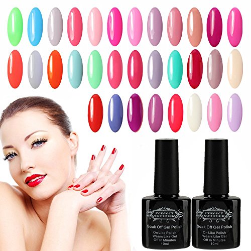 Perfect Summer Shellac 10ml Gel Nagellack Aufloesbarer UV LED Multi Farben 6pcs Kit #21 - 6