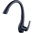 Beelee BL1749B Professional Single Lever Painting Black Pull Out Sprayer Kitchen Taps, Commercial Deck Mounted Kitchen Pull Down Taps