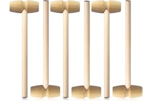 DWFEYOI 6 Stück Mini DIY Holzhammer Werkzeug, Holz Krabben Hammer, Mini Holzhammer Mallet Stampfen Spielzeug Schlagen, Schlägel Holz Hammer Pädagogisches Spielzeug für Jungen Mädchen Kinder
