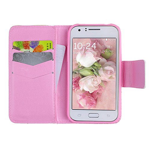 H  lle Galaxy J1 2015  Galaxy J1 Flip Case  Moon mood   PU Leder Schutzh  lle f  r Samsung Galaxy J1  4 3 Zoll  Not for Samsung Galaxy J1 2016  TPU In