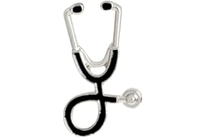 EELABPER Pulabo Delikat - Spilla a forma di stetoscopio retrò, in argento, idea regalo