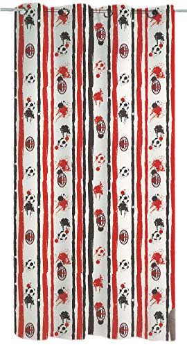 HERMET srl Tenda Velo a Pannello con Anelli Lavabile Prodotto Ufficiale, Juventus, Inter, Milan, Roma cm 140 x 290 (Milan)