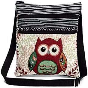 LILICAT Women's Messenger Bag,Girls Embroidered Owl Tote Bags Women Shoulder Bag Handbags with Strap Small Postman Package Fashion (Size: 23.5cm(H)×1cm(W)×21cm(L), B)