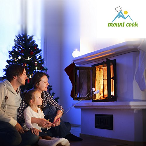 Marshmallow Röster Spieße + Silicone BBQ & Cooking Brush – Set bestehend aus 8 Smores Spießen & Hot Dog Gabeln – Camping Kochgeschirr Perfekt für eine Feuerstelle auf der Terrasse & Lagerfeuer für Kinder und Erwachsene – Aufbewahrungstasche - 7