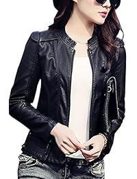 Chaqueta De Cuero Corta De PU Imitación De Cuero Para Mujer Jacket