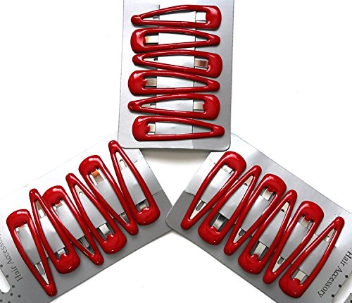 18 x Red Sleepy Clips/ Snap Clips/ Hair Clips - School Colours