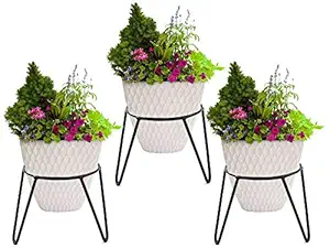 Rise Iron Planter Pot Stand, Black, 7