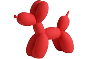 YOYUMI Esculturas Perro Globo Decoracion Adornos para,Adecuado para la decoración del vestíbulo de la Sala de Estar y el Dormitorio, Artesanías De Resina (Rojo 8.7Inch)