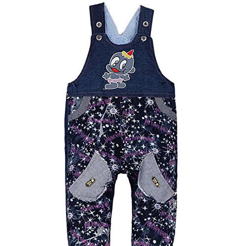 Wawoo®Unisex Baby Soft Denim Dungarees Overalls Toddlers Jeans Jumpsuits Playsuit Romper Outfits Pants Kids Infant Bodysuits Trousers Girls Boys 6 9 12 18 24 36 Months