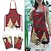 Produktbild Joyibay Weihnachtsschürze Fashion Xmas Forest Plaid Pattern Kochschürze Mit Topflappen