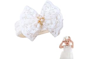BZKSER Haarband Mädchen - 1 pcs Schleifen Haarband,Stirnband Mädchen Weiß Spitze Bowknot-Haarband Haargummi mit Schleife Stirnband Mädchen Haarschleifen Mädchen Kinder Stirnband Infant