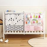 Vine Baby Betttasche für Baby Bett – mit gestickter Applikation, Utensilio, Wandaufbewahrung, Aufbewahrung fürs Kinderbett - 4