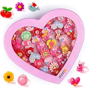 AizelX Dazzle Premium Rakhi Birthday Gift Set of 36 Rings pink heart box for kids girls age 2-6 years pretend play birthday girl gift return gift