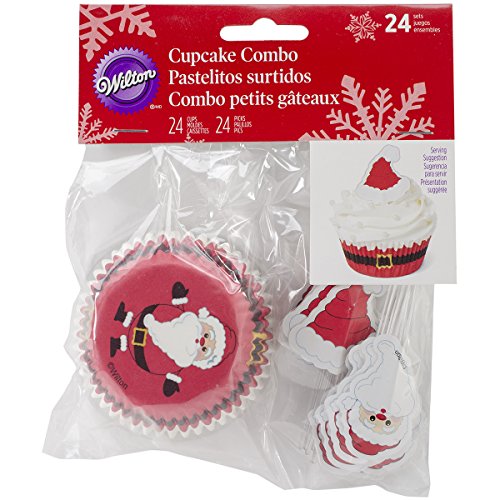 Preisvergleich Produktbild Wilton Weihnachten Secret Santa Cupcake Combo Backförmchen und Picker