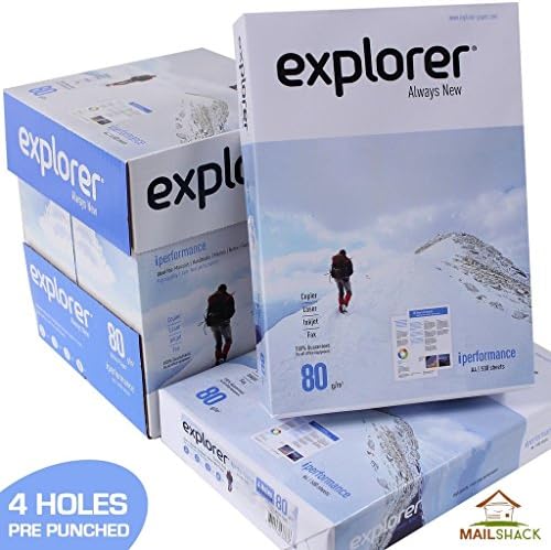 Explorer iPerformance A4 White 80gsm Hole Punched Paper 500 Sheets per Ream Great for Copier, laser, Inkjet and Fax
