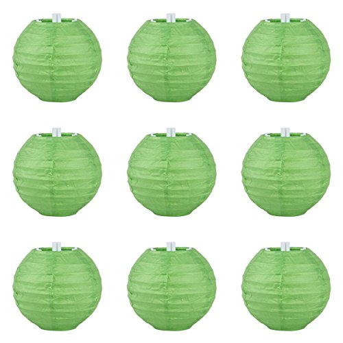 YL 9er. Papier Lampions Laternen Grün (10cm)
