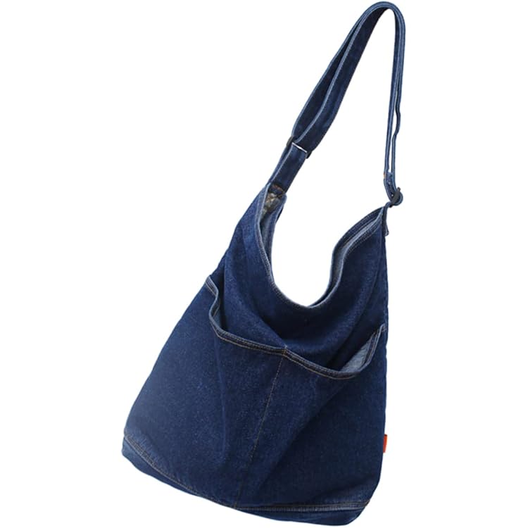 BOZIEE Sac Fourre-Tout Denim Femme - Grand Cabas Shopping Avec Fermeture Éclair - École, Travail, Voyages