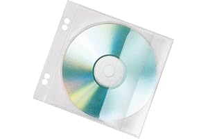 VELOFLEX 4366000 – etui na płyty CD/DVD do wpinania na 1 CD, CD, etui ochronne na płyty CD, 10 sztuk
