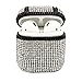 Produktbild Webla Silikonhülle Mit Kapuze Für Rosa Bling Diamanten Luxus Niedliche Schutzhülle Für Airpods Kopfhörer (Schwarz)