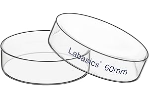 Labasics Piastra Petri con Coperchio, Vetro Borosilicato, Alta Trasparenza per Uso di Laboratorio, Ideale per Esperimenti Scientifici, Diametro 60 mm, 1 Pezzo
