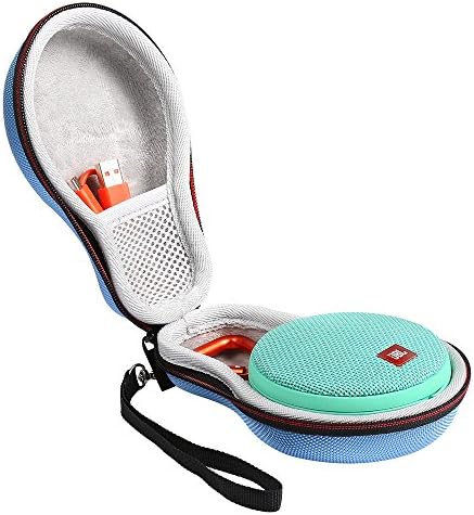 Shucase EVA Hard Case for JBL Clip 2 Waterproof Portable Rechargeable Speaker fits for USB cable and charger (light blue)