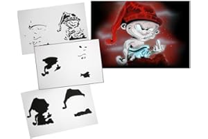 UMR-Design AS-099 Dwarf Pochoir pour aérographe Step by Step Size M