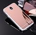 Produktbild Hülle Kompatibel mit Samsung Galaxy J3 2017 / J330 Spiegel Hülle Mirror Silikon Glitzer Cool Bling Kristall Strass Diamant Hülle TPU Soft Flex Hybrid Case Cover Luxus Hülle fürGalaxy J3 2017,Rose