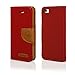 Produktbild Stylisches Bookstyle Handytasche Flip Case rot-braun für "Apple Iphone SE" Handy Tasche Schutz Hülle Etui Schale Cover Book Case Wallet