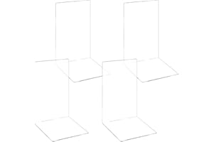 MOTRENT 2 Pairs Acrylic Bookends Clear Book Ends for Shelves Decorative bookends for Shelves Non-Skid Book End Heavy Duty Bookend Book Holders for Shelves Book Stoppers