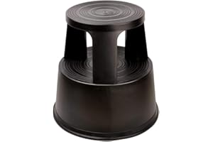 DESQ Marchepied - ABS, Avec roulettes, 2 Marches, Hauteur 42.6cm, Charge maximale 150kg, Noir